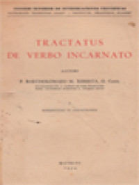 Image of Tractatus De Verbo Incarnato, I. Introductio Et Christologia