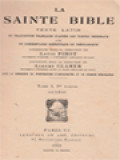 La Sainte Bible: Texte Latin I.1. Genèse