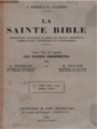 La Sainte Bible: Texte Latin VIII.1(I). Osée, Joël, Amos, Abdias, Jonas