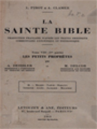 La Sainte Bible: Texte Latin VIII.1(II). Michée, Habacuc, Sophonie, Aggée, Zacharie, Malachie