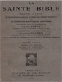 Image of La Sainte Bible: Texte Latin XI.2. Épitre Aux Romains, Épitres Aux Corinthiens, Épitre Aux Galates