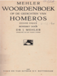 Mehler Woordenboek Op De Gedichten Van Homèros