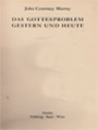 Image of Das Gottesproblem Gestern Und Heute
