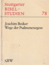 Image of Wege Der Psalmenexegese