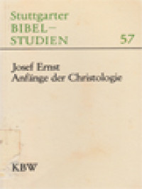 Image of Anfänge Der Christologie
