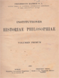 Institutiones Historiae Philosophiae I