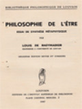 Philosophie De L'être: Essai De Synthèse Métaphysique