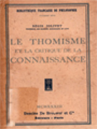 Image of Le Thomisme Et La Critique De La Connaissance