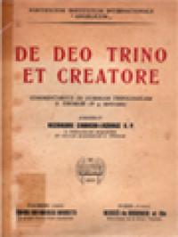 De Deo Trino Et Creatore: Commentarius In Summam Theologicam S. Thomae (Ia q. XXVII-CXIX)