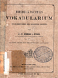 Hebräisches Vokabularium (In Grammatischer Und Sachlicher Ordnung)