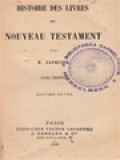 Histoire Des Livres Du Nouveau Testament