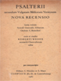 Image of Psalterii Nova Recensio: Secundum Vulgatam Bibliorum Versionem