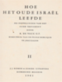 Image of Hoe Het Oude Israël Leefde: De Instellingen Van Het Oude Testament II