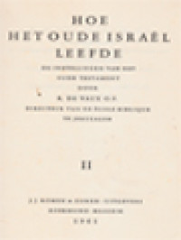 Hoe Het Oude Israël Leefde: De Instellingen Van Het Oude Testament II