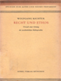 Image of Recht Und Ethos: Versuch Einer Ortung Des Weisheitlichen Mahnspruches