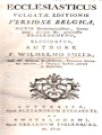 Ecclesiasticus Vulgatae Editionis, Versione Belgica