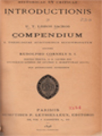 Image of Introductionis In U.T Libros Sacros Compendium: S. Theologiae Auditoribus Accommodatum