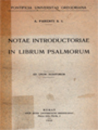 Notae Introductoriae In Librum Psalmorum