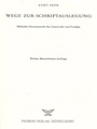 Image of Wege Zur Schriftauslegung: Biblische Hermeneutik Für Unterricht Und Predigt