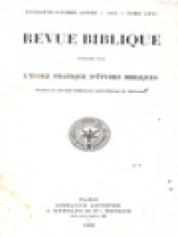 Image of Revue Biblique Publiée par L'école Pratique D'études Bibliques LXVI