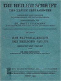 Image of Die Heilige Schrift Des Neuen Testamentes VIII: Die Pastoralbriefe Des Heiligen Paulus