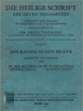 Die Heilige Schrift Des Neuen Testamentes IX: Die Katholischen Briefe