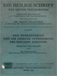 Image of Die Heilige Schrift Des Neuen Testamentes X: Der Hebräerbrief Und Die Geheime Offenbarung Des Heiligen Johannes