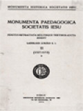 Monumenta Paedagogica Societatis Iesu II: (1557-1572)*