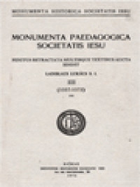 Monumenta Paedagogica Societatis Iesu III: (1557-1572)**