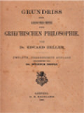 Grundriss Der Geschichte Der Griechischen Philosophie