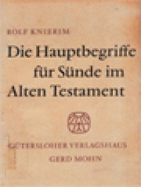 Die Hauptbegriffe Für Sünde Im Alten Testament