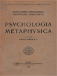 Image of Psychologia Metaphysica: Institutiones Philosophiae Aristotelico - Scholasticae