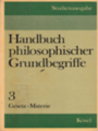 Image of Handbuch Philosophischer Grundbegriffe III:  Gesetz-Materie
