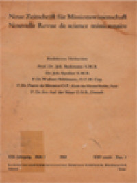 Neue Zeitschrift Für Missionswissenschaft Nouvelle Revue De Science Missionnaire - XXI. Fasc. 1, Jahrgang Heft 1 - 1965