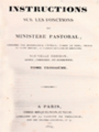 Instructions Sur Les Fonctions Du Ministère Pastoral III