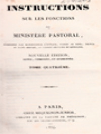 Instructions Sur Les Fonctions Du Ministère Pastoral IV