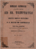 Homiliae Catholicae IV.1: De Sacris Arcanis Ad. SS. Trinitatem, Et Christum Dominum Spectantibus