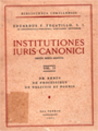 Institutiones Iuris Canonici II: De Rebus, De Processibus, De Delictis Et Poenis