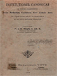 Image of Institutiones Canonicae In Forma Compendii: Juxta Methodum Faciliorem Novi Codicis Juris