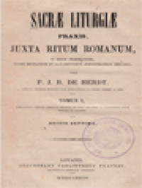 Sacrae Liturgiae Praxis, Juxta Ritum Romanum I