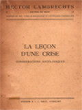 La Leçon D'Une Crise: Considérations Sociologiques