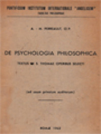 De Psychologia Philosophica: Textus Ex S. Thomae Operibus Selecti