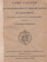 Image of Varii Cantus Ad Processionem Et Benedictionem SS. Sacramenti