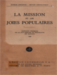 La Mission Et Les Joies Populaires: Rapports Français De La XVIe Semaine De Missiologie De Louvain