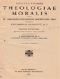 Image of Institutiones Theologiae Moralis I