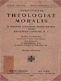 Image of Institutiones Theologiae Moralis II