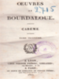 Oeuvres De Bourdaloue: Carême III