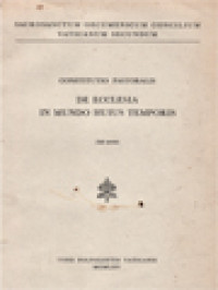 Image of De Ecclesia In Mundo Huius Temporis: Constitutio Pastoralis