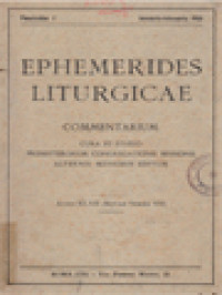 Ephemerides Liturgicae 1933