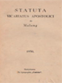 Statuta Vicariatus Apostolici De Malang 1950